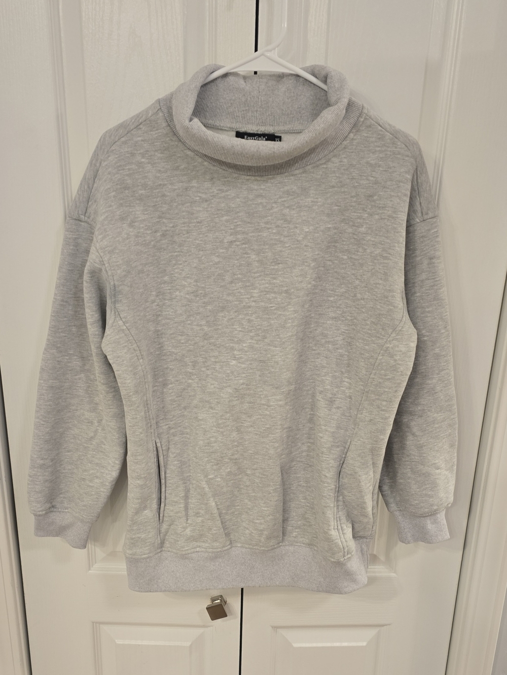 Everyday Light Gray Cowl-Neck Sweater Pullover